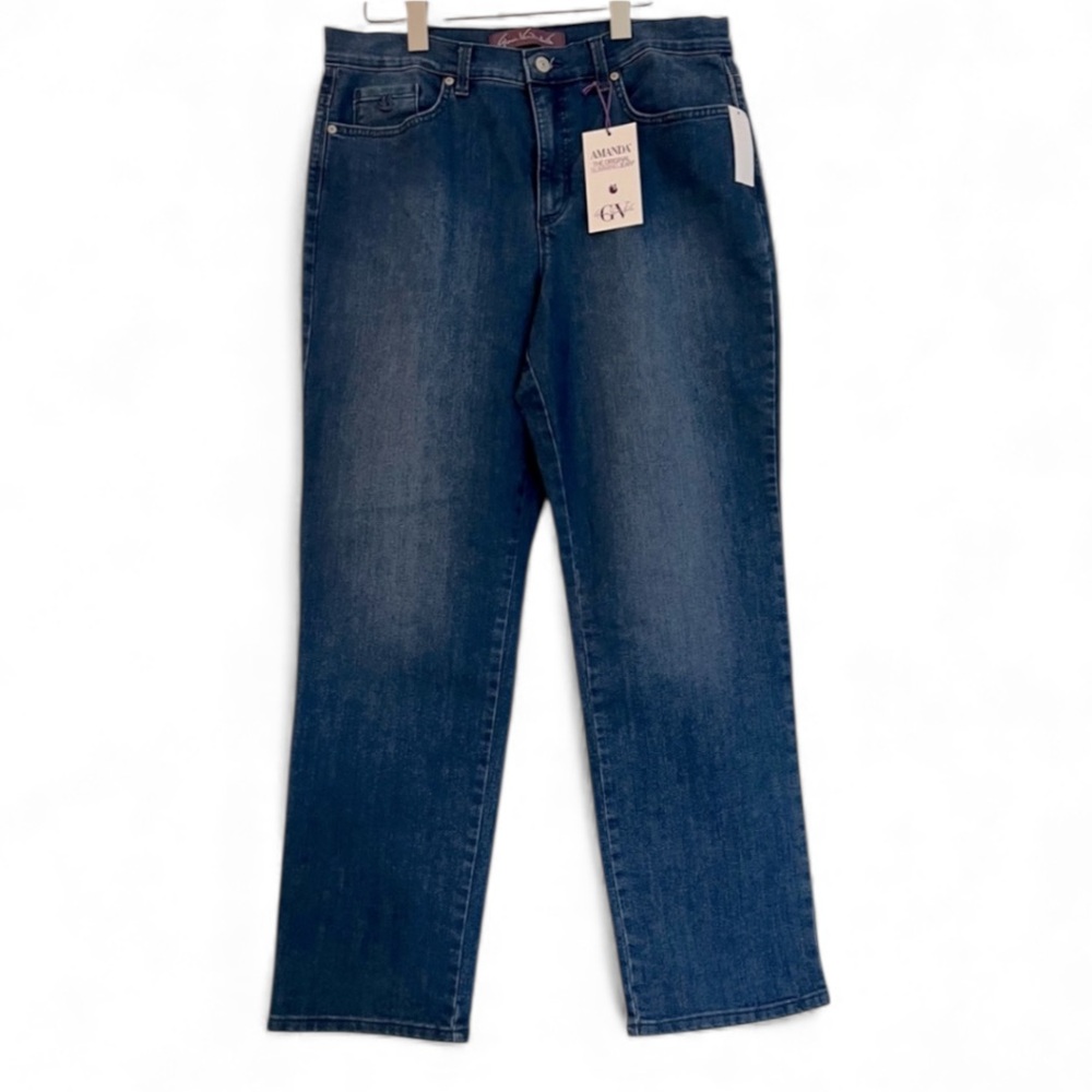 Gloria Vanderbilt Amanda Orig Slimming Jean Distress Denim Jean 14S Petite NEW